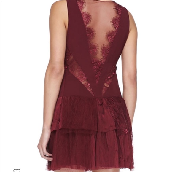 Free people red black dove lace mesh dress 0 - Picture 9 of 11